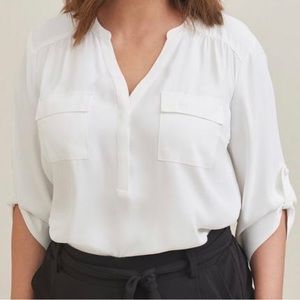 Torrid Harper Georgette Pullover 3/4 Sleeve Blouse